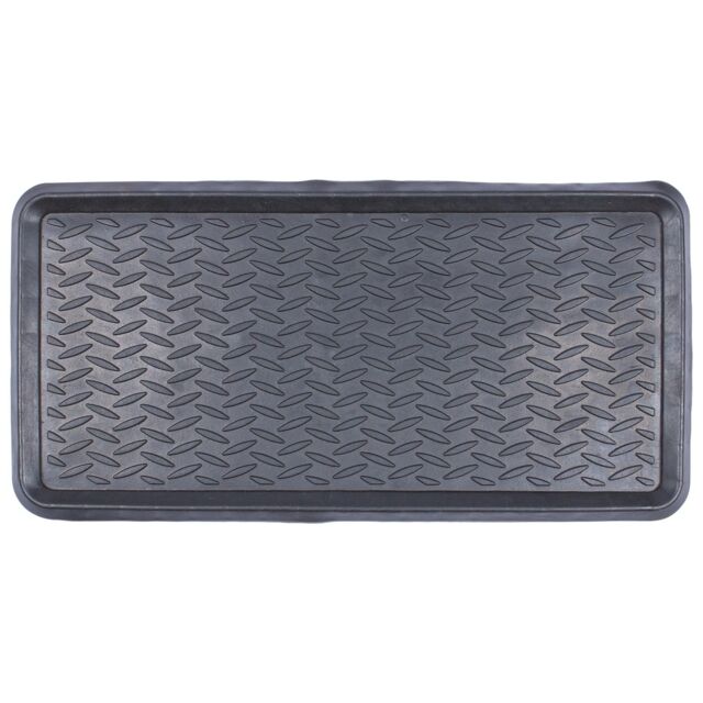 Nicola Spring Heavy Duty Rubber Boot Tray - 80 x 40cm - Black - Size: 40 cm x 80 cm - image 1
