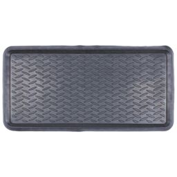 Nicola Spring Heavy Duty Rubber Boot Tray - 80 x 40cm - Black - Size: 40 cm x 80 cm - thumbnail 1
