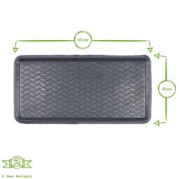 Nicola Spring Heavy Duty Rubber Boot Tray - 80 x 40cm - Black - Size: 40 cm x 80 cm - thumbnail 3