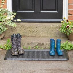 Nicola Spring Heavy Duty Rubber Boot Tray - 80 x 40cm - Black - Size: 40 cm x 80 cm - thumbnail 6