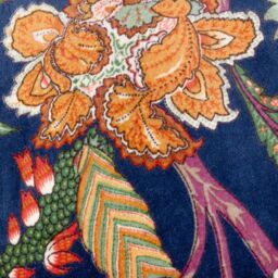 Wylder Tropics Georgia Printed Velvet Cushion in Blue - Size: 45 cm x 45 cm - thumbnail 4