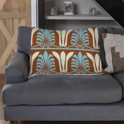 Benjamin Tate Design Egyptian Flower Ornament Pattern Blanket in Natural - Size: 120 cm x 150 cm - thumbnail 2