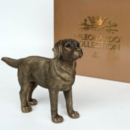 Animal Crackers Labrador Dog figurine, Leonardo Reflections Bronzed, Gift Boxed in Bronze - thumbnail 2