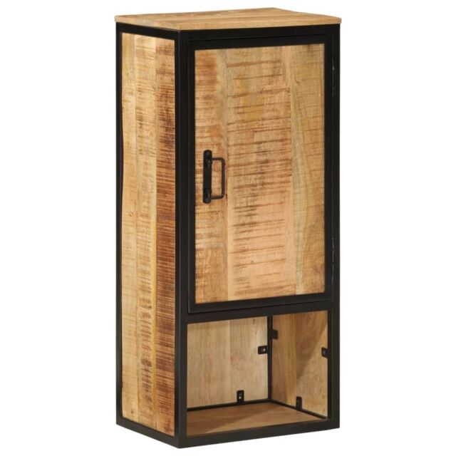 Berkfield Home Bathroom Cabinet 40x27x90 cm Solid Wood Mango & Iron in Brown - Size: 40 x 27 x 90 cm - image 1