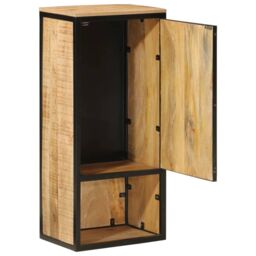 Berkfield Home Bathroom Cabinet 40x27x90 cm Solid Wood Mango & Iron in Brown - Size: 40 x 27 x 90 cm - thumbnail 2