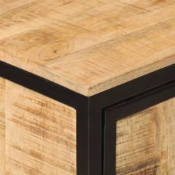 Berkfield Home Bathroom Cabinet 40x27x90 cm Solid Wood Mango & Iron in Brown - Size: 40 x 27 x 90 cm - thumbnail 6