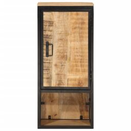 Berkfield Home Bathroom Cabinet 40x27x90 cm Solid Wood Mango & Iron in Brown - Size: 40 x 27 x 90 cm - thumbnail 3