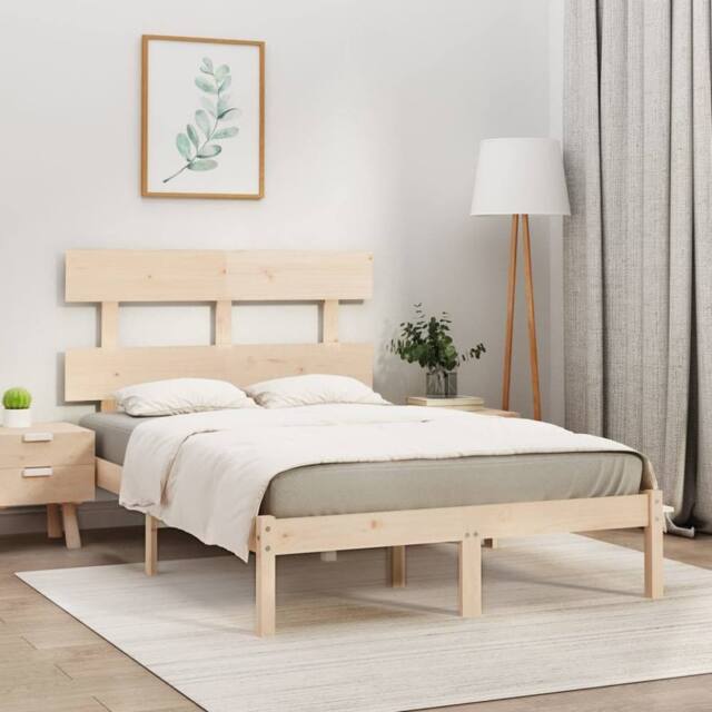 Berkfield Home Bed Frame Solid Wood 150x200 cm King Size in Brown - image 1