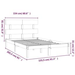Berkfield Home Bed Frame Solid Wood 150x200 cm King Size in Brown - thumbnail 6