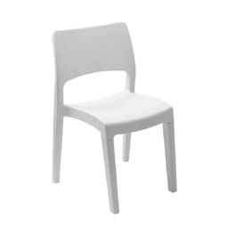 EONLION Stackable Plastic Patio Chair - White Black Outdoor Dining - thumbnail 4