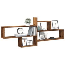 Berkfield Home Wall Shelf Old Wood 167.5x18x68 cm Engineered Wood in Brown - thumbnail 3