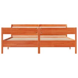 Berkfield Home Bed Frame without Mattress Wax Brown 180x200 cm Super King Solid Wood Pine - thumbnail 4