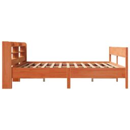 Berkfield Home Bed Frame without Mattress Wax Brown 180x200 cm Super King Solid Wood Pine - thumbnail 5