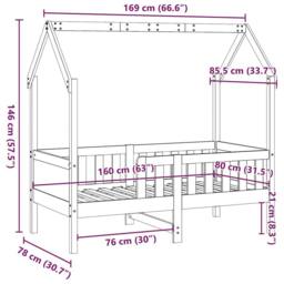 Berkfield Home Kids' House Bed Frame without Mattress 80x160 cm Pine in Light Tan - thumbnail 9