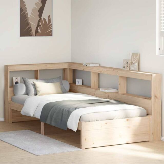 Berkfield Home Bookcase Bed without Mattress 75x190 cm Solid Wood Pine in Brown - image 1