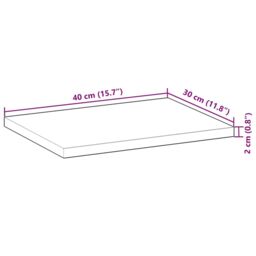 Berkfield Home Floating Shelves 2 pcs 40x30x2 cm Untreated Solid Wood Acacia in Brown - Size: 40 x 30 x 2 cm - thumbnail 9