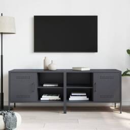 Berkfield Home TV Cabinets 2 pcs Anthracite 68x39x50.5 cm Steel in Dark Grey - thumbnail 3