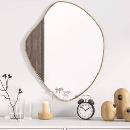 Berkfield Home Wall Mirror Gold 60x50 cm - thumbnail 2
