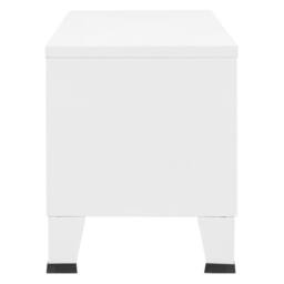 Berkfield Home Industrial TV Cabinet White 105x35x42 cm Metal - Size: 105 x 35 x 42 cm - thumbnail 4