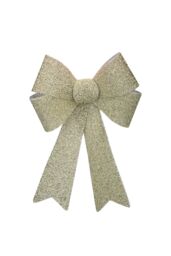 VFM e-Store Tinsel light Up Bow Christmas Decoration X Champagne in Ivory - thumbnail 1