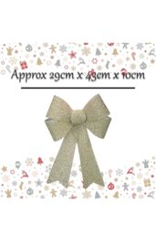 VFM e-Store Tinsel light Up Bow Christmas Decoration X Champagne in Ivory - thumbnail 2