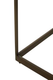 Orsina Brown Coffee Table, Oak Veneer Wooden Top With Brushed Brass Steel Frame, Sledge Base Coffee Table - thumbnail 4