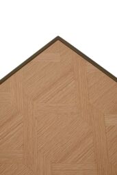 Orsina Brown Coffee Table, Oak Veneer Wooden Top With Brushed Brass Steel Frame, Sledge Base Coffee Table - thumbnail 5