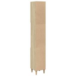 Berkfield Home Durable Bathroom Cabinet Sonoma Oak 30x30x190 cm Engineered Wood in Light Brown - Size: 30 x 30 x 190 cm - thumbnail 6