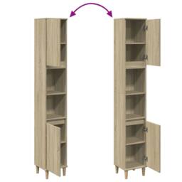 Berkfield Home Durable Bathroom Cabinet Sonoma Oak 30x30x190 cm Engineered Wood in Light Brown - Size: 30 x 30 x 190 cm - thumbnail 7
