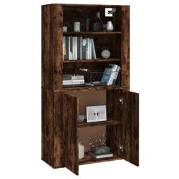 Berkfield Home Highboard Smoked Oak Engineered Wood in Brown - thumbnail 5