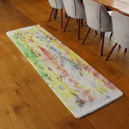 Benjamin Tate Design Flower Burst Runner Rug in Natural - Size: 67 cm x 230 cm - thumbnail 2