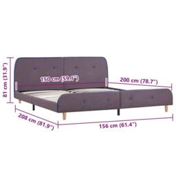 Berkfield Home Bed Frame Taupe Fabric 150x200 cm King Size - thumbnail 7