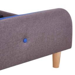 Berkfield Home Bed Frame Taupe Fabric 150x200 cm King Size - thumbnail 5
