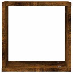 Berkfield Home Wall Cube Shelves 4 pcs Smoked Oak 30x15x30 cm in Brown - Size: 30 x 15 x 30 cm - thumbnail 6