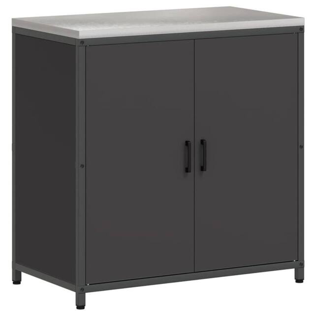 Berkfield Home Kitchen Storage Cabinet with Shelf with Storage with Door Black Steel - image 1