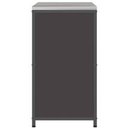 Berkfield Home Kitchen Storage Cabinet with Shelf with Storage with Door Black Steel - thumbnail 8