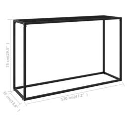 Berkfield Home Modern Console Table Black 120x35x75 cm Tempered Glass - Size: 120 x 35 x 75 cm - thumbnail 6