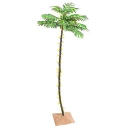 Berkfield Home LED Palm Tree Warm White 136 LEDs 220 cm in Green - thumbnail 1