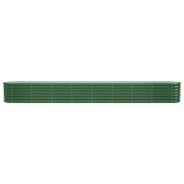 Berkfield Home Garden Raised Bed Powder-coated Steel 332x40x36 cm Green - Size: 332 x 40 x 36 cm
