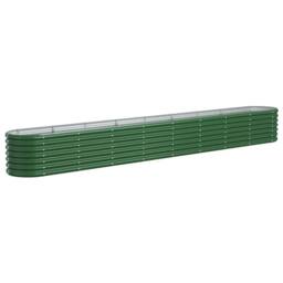 Berkfield Home Garden Raised Bed Powder-coated Steel 332x40x36 cm Green - Size: 332 x 40 x 36 cm - thumbnail 3