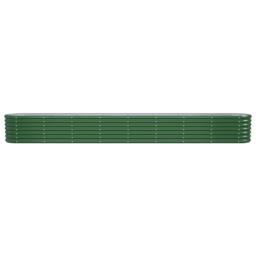 Berkfield Home Garden Raised Bed Powder-coated Steel 332x40x36 cm Green - Size: 332 x 40 x 36 cm - thumbnail 1