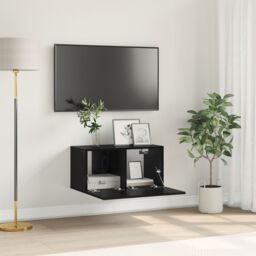 Berkfield Home TV Cabinet Set Black Oak Engineered wood Medium TV Cabinet - thumbnail 1