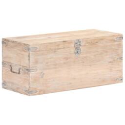Berkfield Home Chest 90x40x40 cm Solid Acacia Wood in Brown - Size: 90 x 40 x 40 cm - thumbnail 1