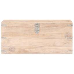 Berkfield Home Chest 90x40x40 cm Solid Acacia Wood in Brown - Size: 90 x 40 x 40 cm - thumbnail 3