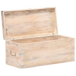 Berkfield Home Chest 90x40x40 cm Solid Acacia Wood in Brown - Size: 90 x 40 x 40 cm - thumbnail 2