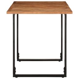 Berkfield Home Dining Table 140x70x75 cm Solid Wood Acacia in Brown - Size: 140 x 70 x 75 cm - thumbnail 3