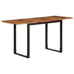 Berkfield Home Dining Table 140x70x75 cm Solid Wood Acacia in Brown - Size: 140 x 70 x 75 cm - thumbnail 1