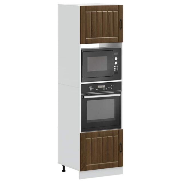 Berkfield Home Oven Cabinets 2 pcs Kalmar Brown Oak Engineered Wood - image 1