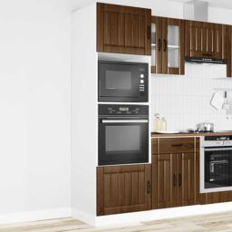 Berkfield Home Oven Cabinets 2 pcs Kalmar Brown Oak Engineered Wood - thumbnail 3