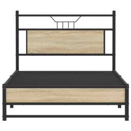Berkfield Home Bed Frame without Mattress Sonoma Oak 107x203 cm Engineered Wood in Brown - thumbnail 6